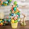 17" Colorful Easter Egg Tree in Yellow Gingham Pot